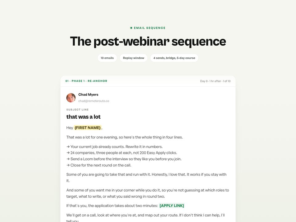 Post-webinar preview