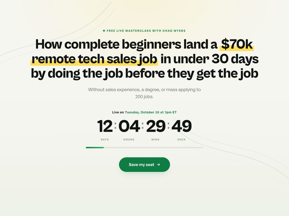 Registration page preview