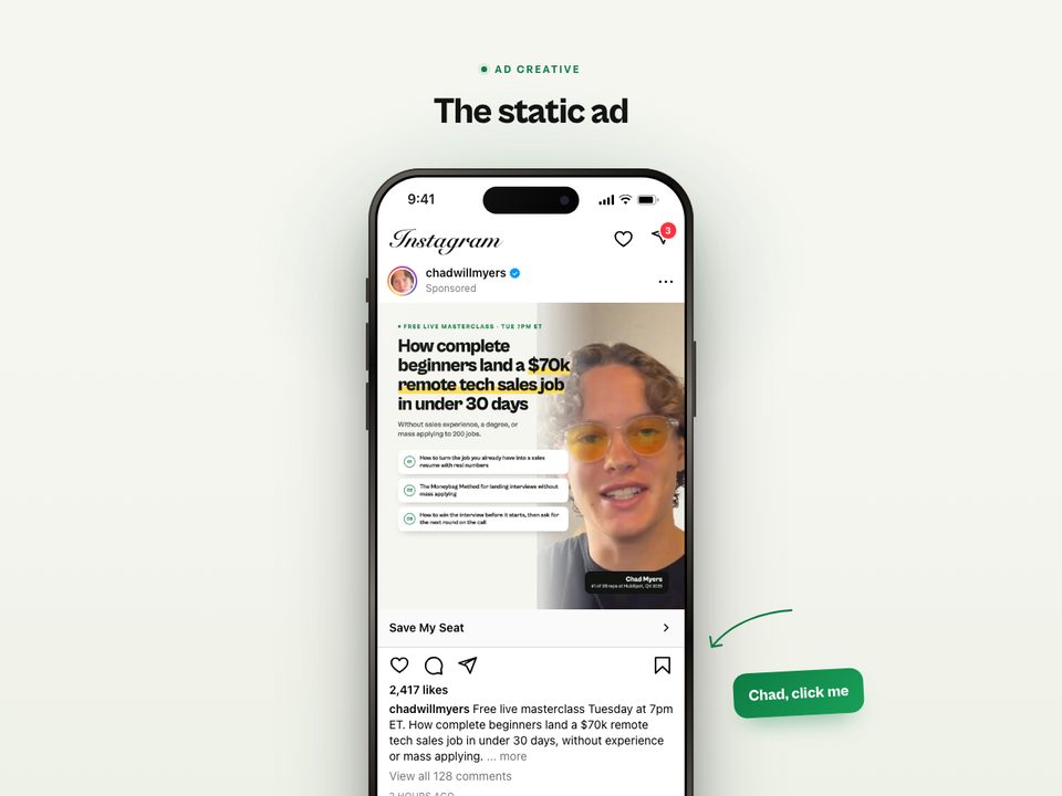 Static ad preview